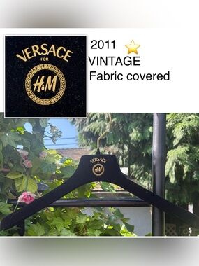 Versace Black & Gold Velvet Hanger with Emblem, 2011 AUTHENTIC